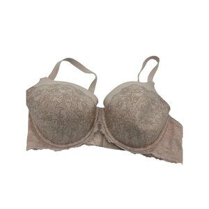 Maidenform One‎ Fab Fit T-Shirt Bra Beige Nude Lace Look Underwire 36D